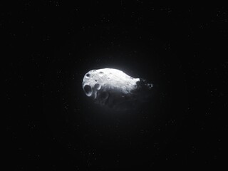 Wall Mural - dangerous asteroid apophis in space. astrophotography of a large celestial body. space stone isolate