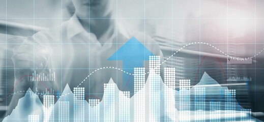 Wall Mural - business intelligence marketing finance management. mixed media