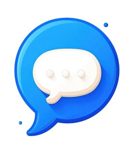 Wall Mural - isolated transparent background. minimalist blue message bubble icon with three dots indicating typi