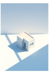 Wall Mural - Modern minimalist house design showcasing sharp lines and geometric patterns with soft lighting and shadows