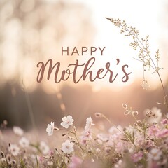 mother's day greeting card. vector banner with pink paper heart. symbol of love and calligraphy text