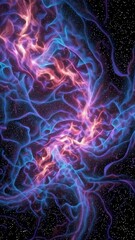 Wall Mural - colorful nebula swirls in cosmic space with luminescent energy pulses