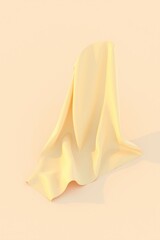 Wall Mural - Abstract soft yellow fabric against a soft peach background