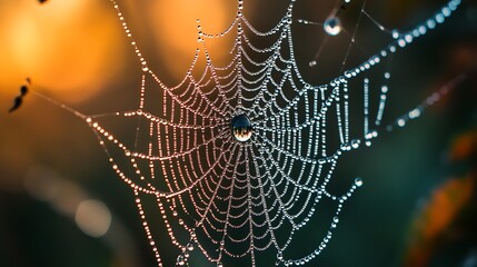 spider web with dew
