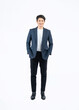 © STOCK88PHOTOGRAPHER - Full body image of a young Asian business man posing on a white background