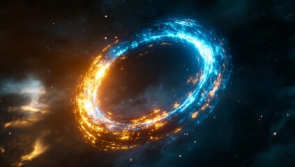 Wall Mural - dual-toned swirling ring in cosmic backdrop