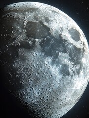 Wall Mural - a detailed depiction of the lunar surface showing many craters