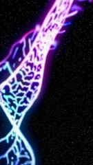 Wall Mural - dynamic neon energy flow through cosmic space with electric pulses