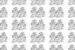 © cosveta - Line art botanical seamless floral pattern with wildflowers vector illustration.Black and white outline repeating plant in white background. Graphic design for Fashion Cover Textile Coloring Page Card