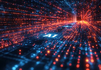 A computer generated image of a tunnel with the letters AI on it