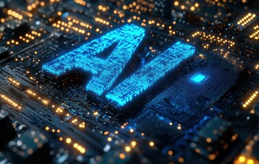 A computer chip with the letters AI on it