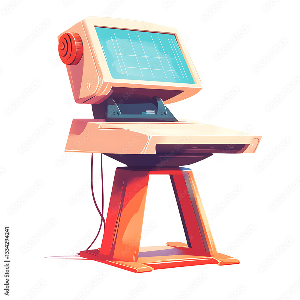 overhead projector cartoon isolated on white background full depth of ...