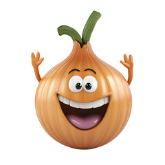 Wall Mural - onion cartoon isolated on white background full depth of field