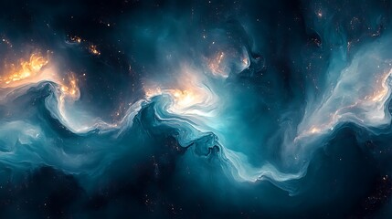 dynamic blue gold fluid artwork high resolution background