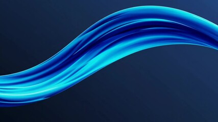 Poster - Abstract blue wave pattern on dark background, dynamic motion concept