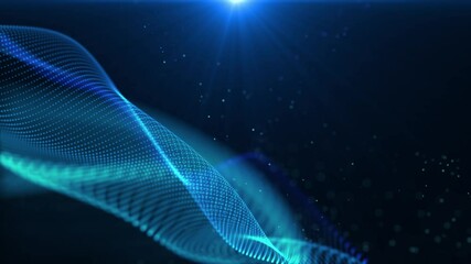 Wall Mural - blue smooth futuristic abstract waving shape evolving in a seamless loop. elegant abstract technolog