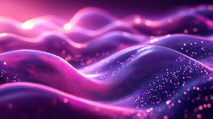 Wall Mural - futuristic geometric patterns with glowing data waves and dynamic light trails in technology theme
