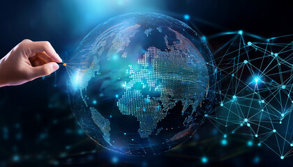 A background with a technology and data theme