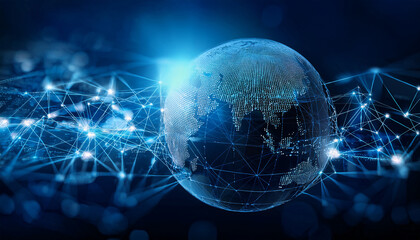 A background with a technology and data theme