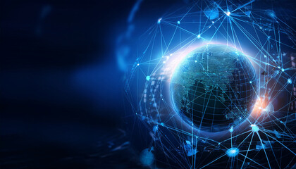 A background with a technology and data theme