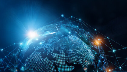 A background with a technology and data theme