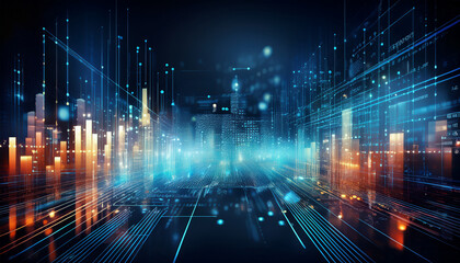 A background with a technology and data theme