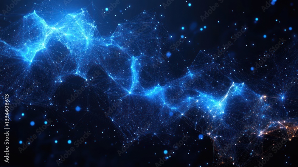 Futuristic Abstract Technology Background with Glowing Blue Lines and ...