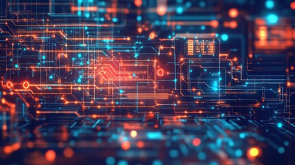 Digital Circuitry Network Background