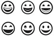 © Bharoti Rani Roy - outline smiling face emoji silhouettes vector