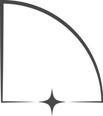Wall Mural - outline aesthetic frame with star. border graphic design. modern minimal arch. simple cute decorativ