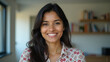 © Jutha - Flat Young Indian woman online teacher counselor remote tutor or job applicant speaks on webcam giving online training virtual class lesson video call interview. Webcam view face headshot. concept as