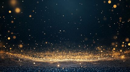 Wall Mural - Abstract Glow: A mesmerizing abstract scene of shimmering golden particles, forming a radiant glow against a dark, textured background. Capturing elegance and cosmic wonder.