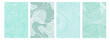 © Jiyune Studio - Vector pattern set of minimalist graphic with continuous white lines on a pastel turquoise background