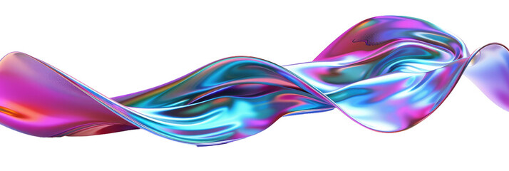 Canvas Print - chromatic iridescent wave. modern holographic design.