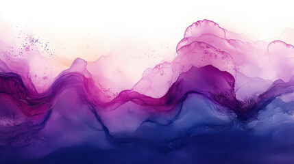 Fototapete - Colorful abstract waves in rich shades of purple and pink create a calming atmosphere, resembling a dreamy landscape at dusk