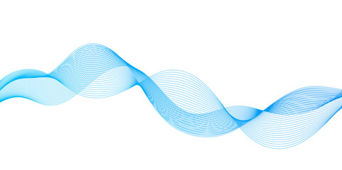 Wall Mural - abstract modern background with blue wavy lines and particles, digital frequency track equalizer, co