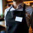 © Kevin S. - Blank Barista Cook Apron Name Tag Mockup for Cafe Restaurant Employee Worker Uniform Service Job Career