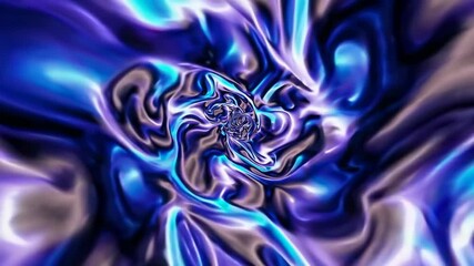 Poster - Hypnotic swirl of blue and purple hues in abstract fluid motion. Digital art concept