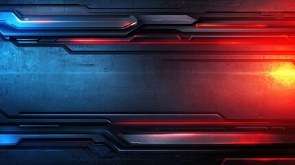 Wall Mural - futuristic backdrop with vibrant blue and red lines, suitable for tech-related projects, gaming inte