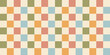 © Mirikiteki - Retro checkered pattern in pastel colors. Vintage geometric background with colorful squares. Nostalgic design for textiles, wallpapers, packaging, and interior decor
