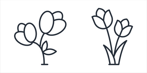 Fototapete - Flower icon symbol vector sign isolated on white background illustration for graphic and web design