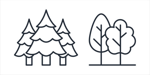 Fototapete - Tree icon symbol vector sign isolated on white background illustration for graphic and web design