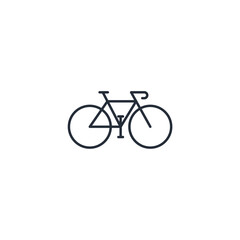Poster - Bicycle icon symbol vector sign isolated on white background illustration for graphic and web design