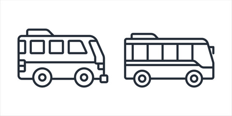 Leinwandbilder - Bus icon symbol vector sign isolated on white background illustration for graphic and web design