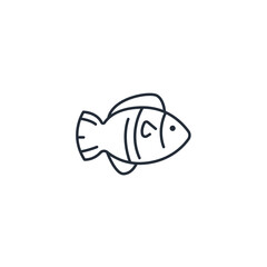 Poster - Fish icon symbol vector sign isolated on white background illustration for graphic and web design