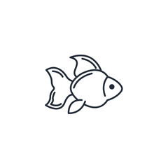 Poster - Fish icon symbol vector sign isolated on white background illustration for graphic and web design