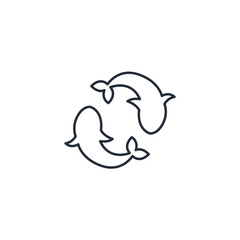 Poster - Fish icon symbol vector sign isolated on white background illustration for graphic and web design