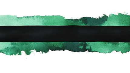 Wall Mural - dark green and black watercolor aquarelle abstract stripe stain isolated on white or transparent bac