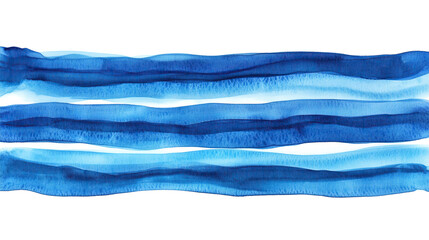 Wall Mural - light blue watercolor aquarelle abstract stripe stain isolated on white or transparent background