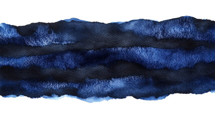 Wall Mural - dark blue and black watercolor aquarelle abstract stripe stain isolated on white or transparent back